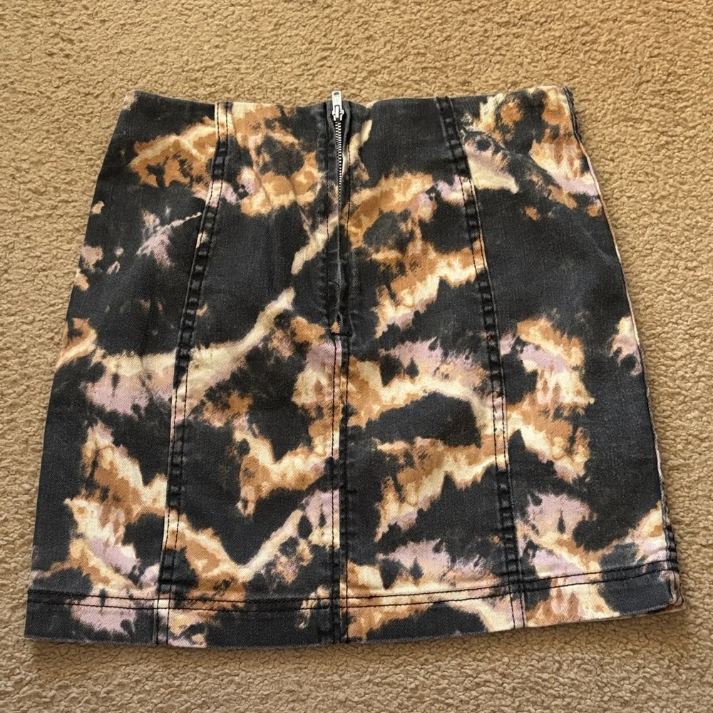 Free People Brown and Black Tie-Dye Modern Femme Skirt Size 2